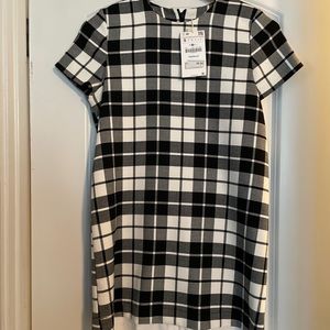 Zara - Black and White Plaid Dress - Size Small Trafuluc collection
